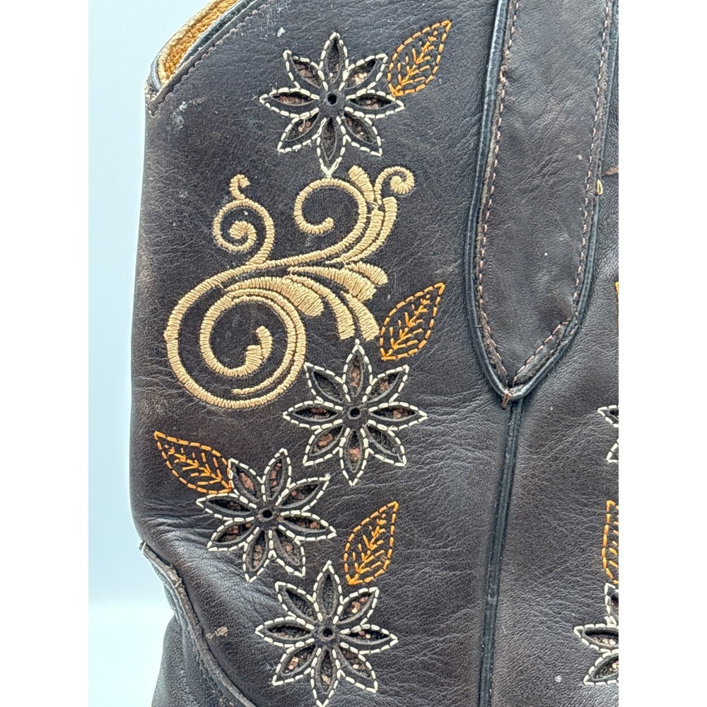 Herencia Crazy Lazer Floral Embroidered Square Square Toe Western Boots ‎ W US 9 - Picture 3 of 16